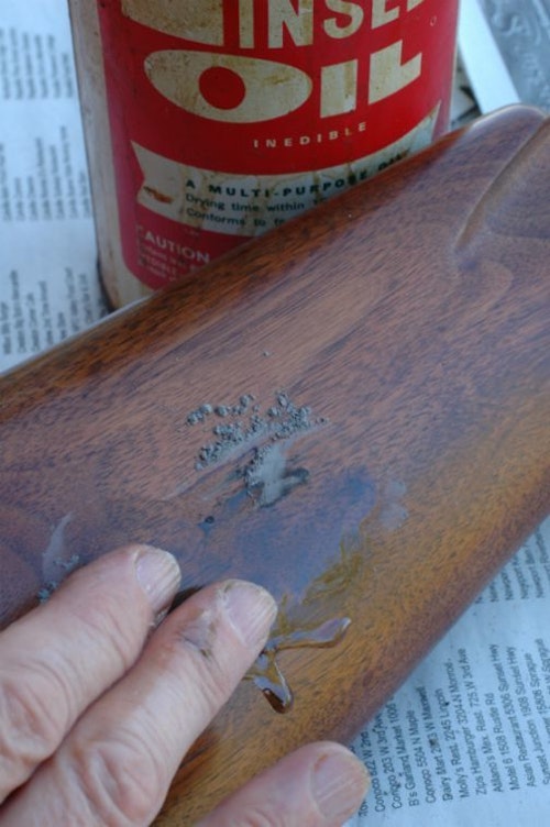 Tip for customers: Between coats of finish, hand-rub in a slurry of rottenstone and boiled linseed oil.