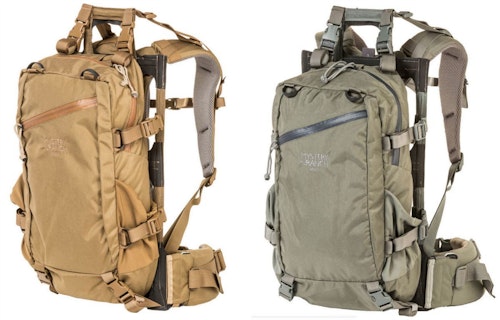 The Mule pack is available in solid colors (Coyote and Foliage, shown above), and camo options (Desolve Bare and Optifade Subalpine).