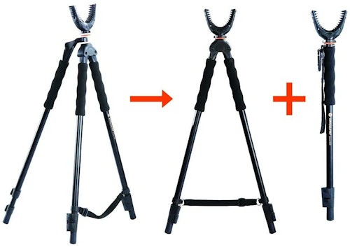 Fact: When it comes to shooting a crossbow or a gun, a monopod is better (more stable) than freehand, a bipod is better than a monopod, and a tripod is better than a bipod.
