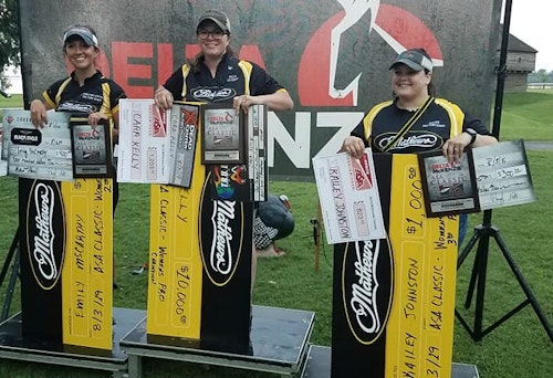 Women’s Open Pro results from 2019 ASA Classic (left to right): 2nd Emily McCarthy, 1st Cara Kelly, 3rd Kailey Johnston