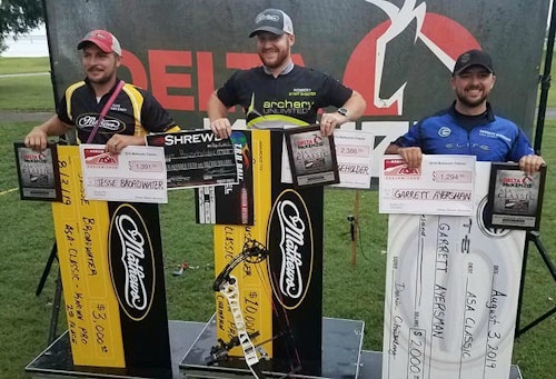 Men’s Known Pro results from 2019 ASA Classic (left to right): 2nd Jesse Broadwater, 1st Robert Householder, 3rd Garrett Ayersman