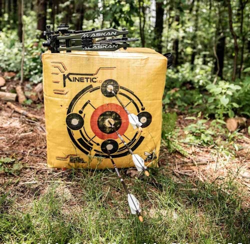 This is typical 20-yard accuracy a skilled bowhunter can expect from the Bear Alaskan.